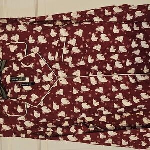 NWT Adore Me Burgundy Pajama Set with White Polar Bear Print